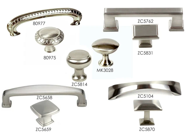 Knob Drawer Pull Handle Kitchen Cabinet Hardware Brush Nickel Collection KPT