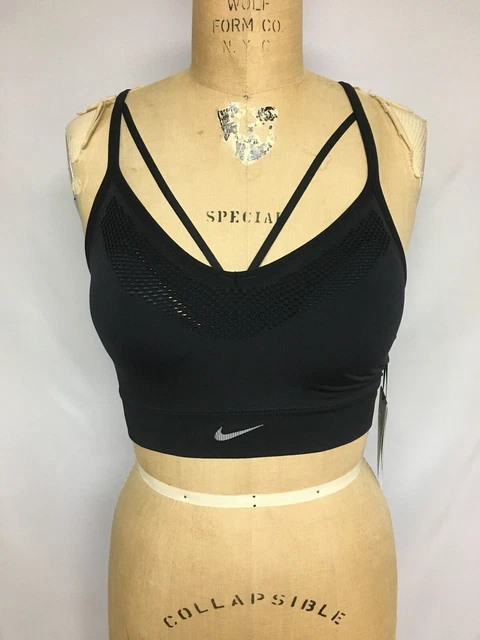 NWT$35 Nike Women's Seamless Light Impact Sports Bra AQ0123 Black