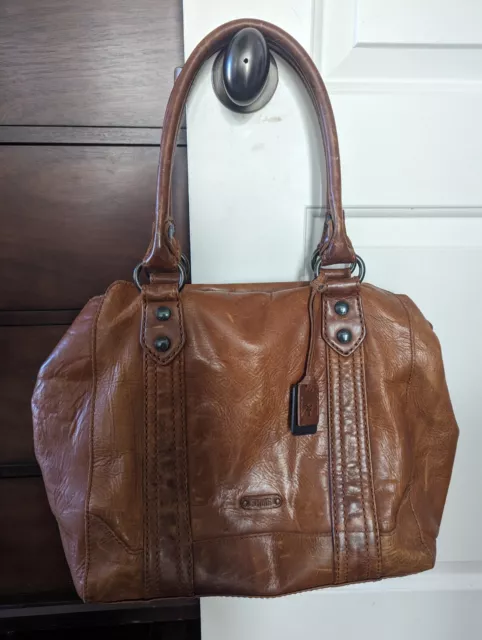 Frye Genuine Leather Brown Melissa Tote Shoulder Bag Excellent Condition