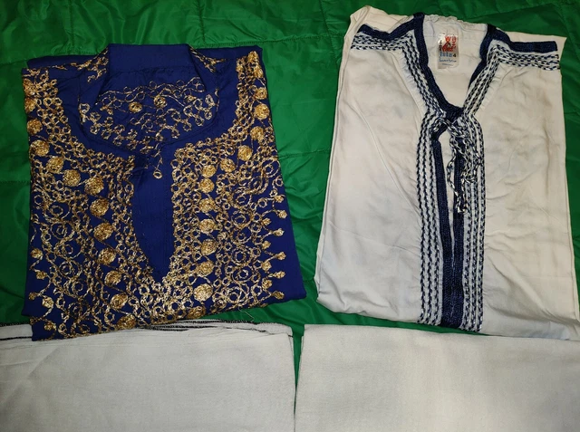 Set 2 Galabeya Donna E Uomo Per Feste Arabe Egitto Nilo Abiti Egiziani Mis.grand