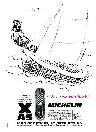 Publicite Pneu Michelin X As Des Pneu Voilier Bibendum De 1968 French Advert Pub