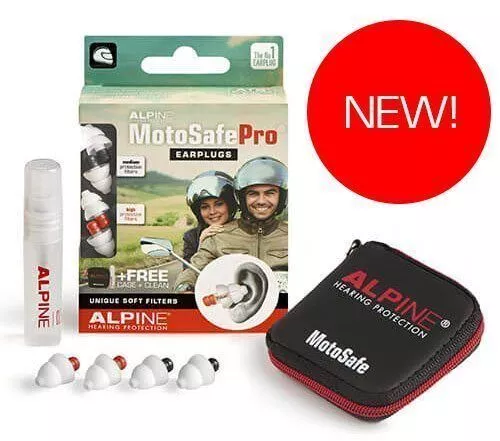 Motorcycle Earplugs Alpine Motosafe Pro Reusable Hearing Protection 2 x sets kit