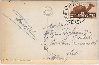 Storia Postale ERITREA Intero postale da GONDAR a UDINE 36441  colonie 