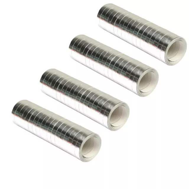 4 Rollos Fiesta Serpentinas Metálico Plata Nochevieja Metallstreifen Decoración