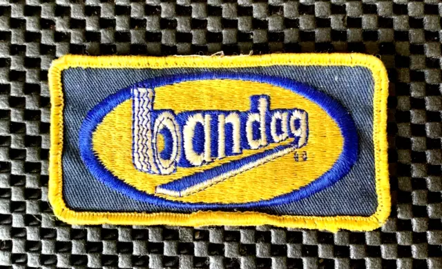 BANDAG AUTOMOBILE RETREAD TIRES SEW ON ONLY PATCH BRIDGESTONE OWNED 3 3/4" x 2"