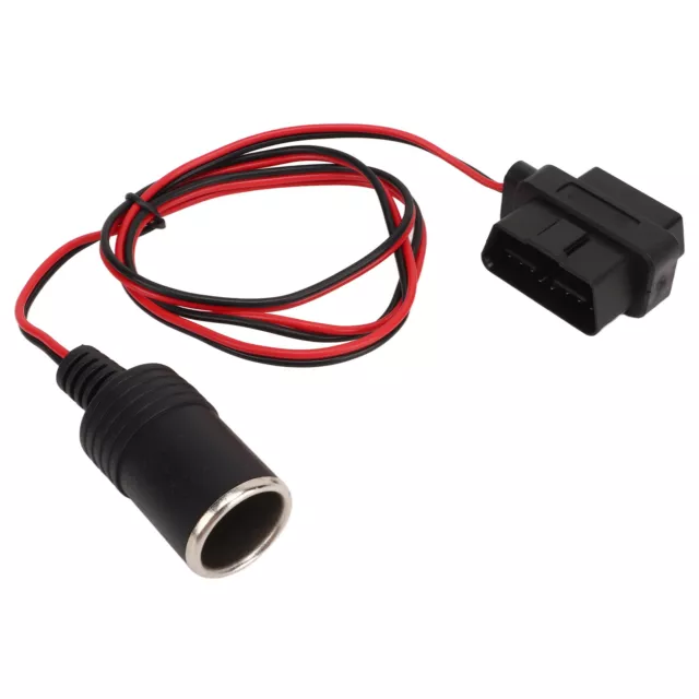 XXL OBD2 Cigarette Lighter Socket Adapter 16Pin T Head Female Connector Power