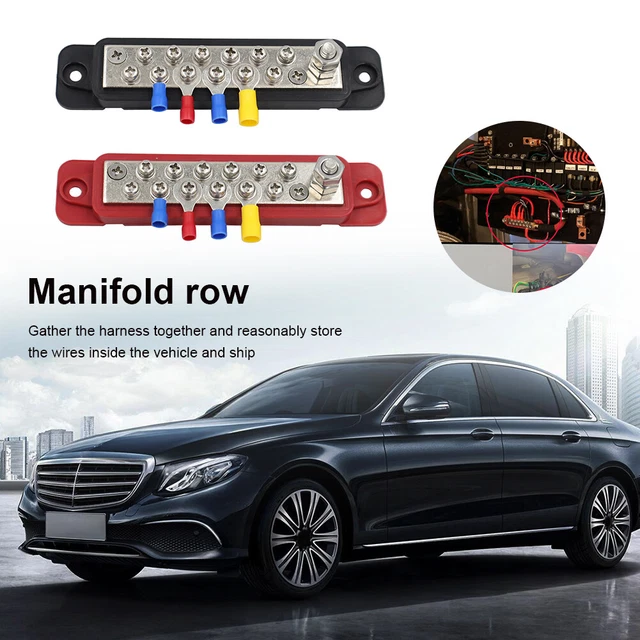 DC 48V 12P Wiring Bars Busbar with Covers + Ring Terminals for Automobiles Yacht 2