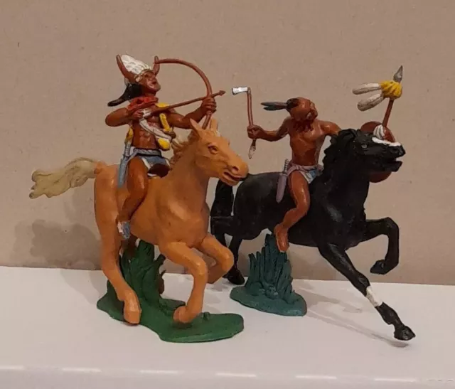 Britains Swoppet Indian Warriors on horseback 1960's Vintage