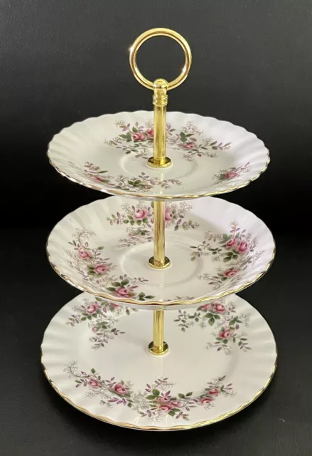 Royal Albert Lavender Rose Mini High Tea 3-tiered Cake Stand, 25cm High