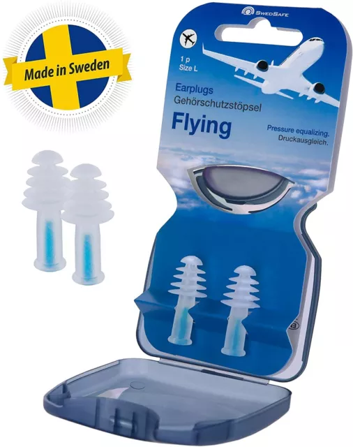 SwedSafe Ear Plugs for Flying - Perfect for Pressure Relief and Sleeping