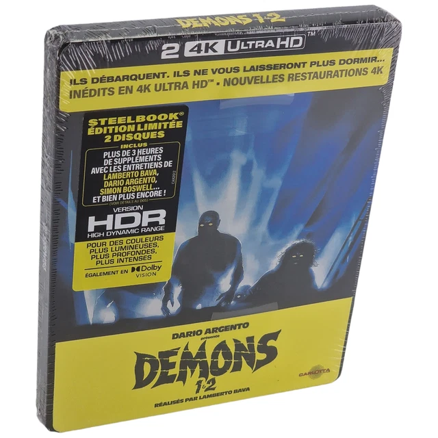 Demons 1 & 2  4K  Ultra HD + Blu-ray Steelbook 2 Films Region Free Neuf VF