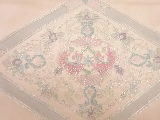 6228112: Japanese Kimono / Antique Nagoya Obi / Embroidery / Phoenix & Flora