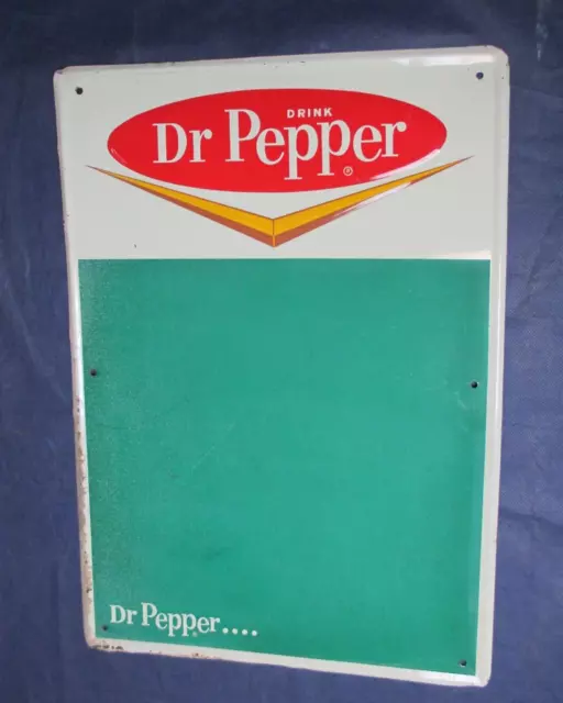 Vintage DR. PEPPER Menu Board Soda Sign~Chevron Style Logo and the "Dancin' P"