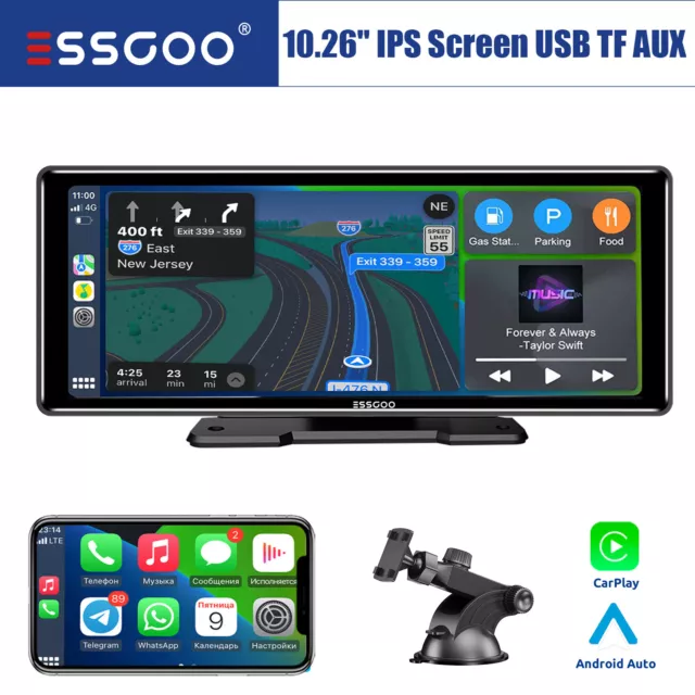 10.26" Wireless Apple CarPlay Android Auto Autoradio IPS Bildschirm USB SD AUX