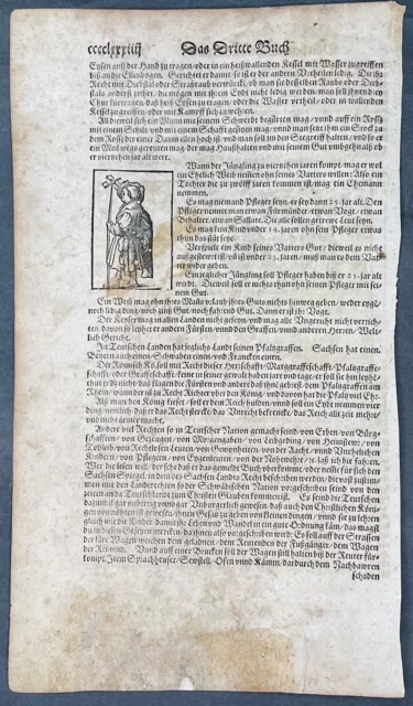 1598 Sebastian Munster Antique Print of Man & Woman of Germany