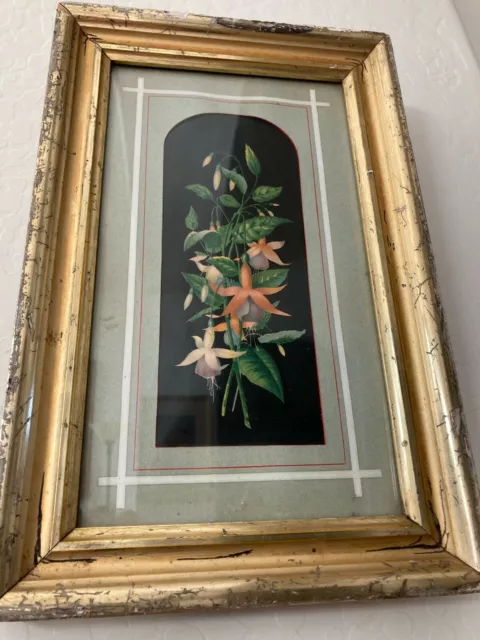 Beautiful Early 19th/late 18th Cent. Still Life Floral Watercolor Framed, MB343