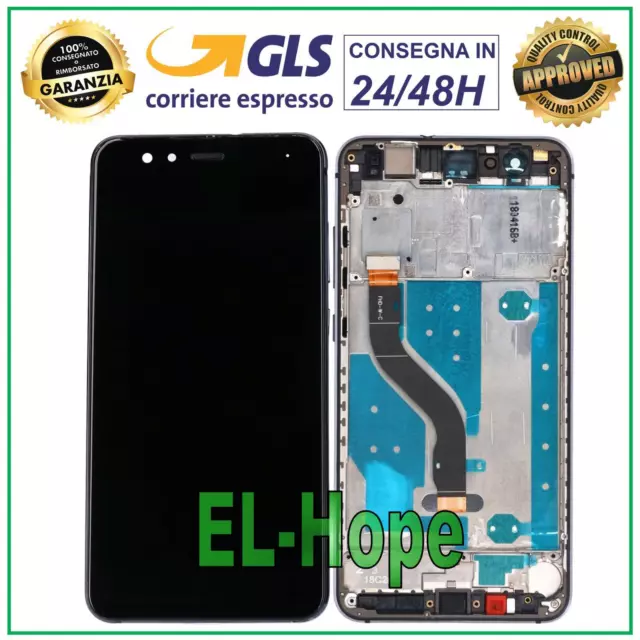 Lcd Display + Frame Per Huawei P10 Lite Was-Lx1 Lx1A Touch Screen Schermo Nero