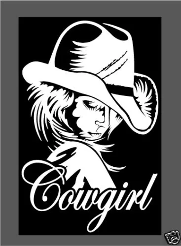 Vinyl cut decal Cowgirl country cowboy auto novelty