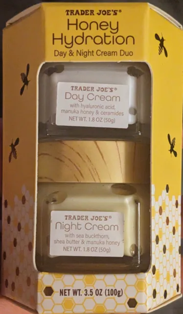 TRADER JOE'S Honey Hydration Day & Night Cream Duo NEW W/Hyaluronic acid