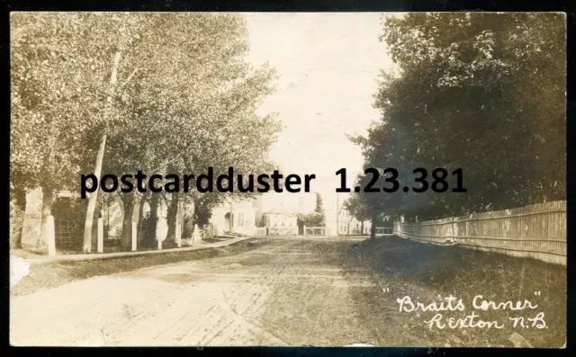 REXTON New Brunswick 1921 Braits Corner. Real Photo Postcard