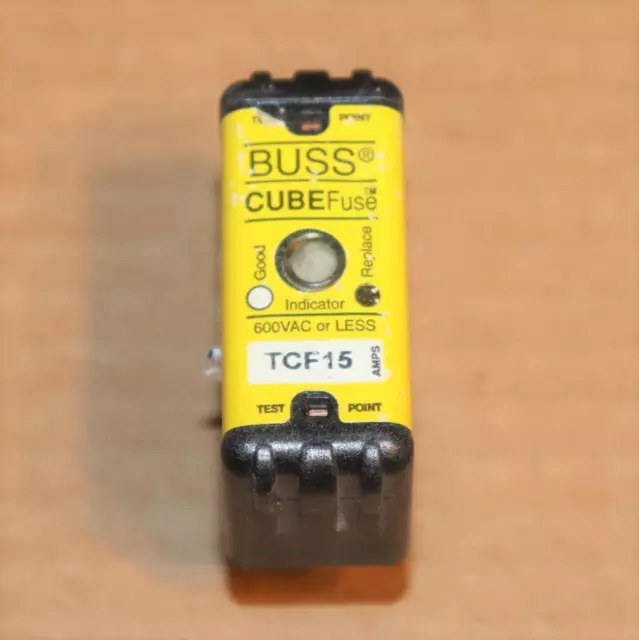 One Buss CubeFuse TCF15  Bussmann 15 Amp Tested Cube Fuse