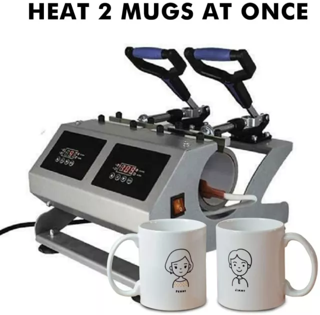 2 in 1 Heat Press Machine for Sublimation Mug Cup Bottle Printing Mug Printer UK