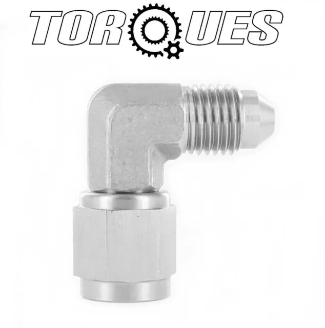 AN -4 (4AN) 90 Degree Male to Female Forged Stainless Steel Adapter