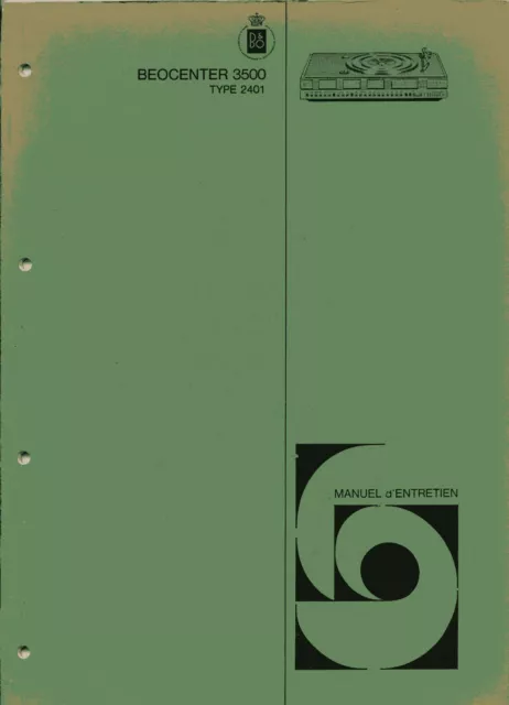 Service Schematics for Bang Olufsen Beocenter 3500 (2401)