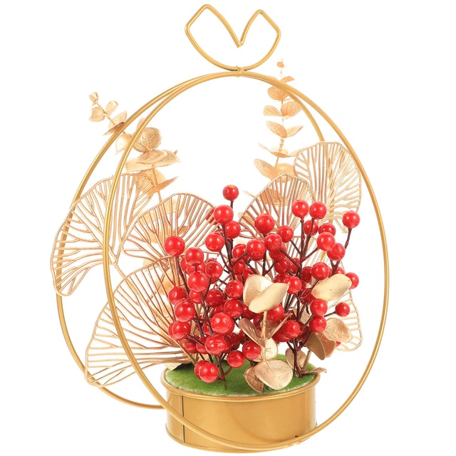 Cesto di fiori artificiale ferro sposa piante in vaso contraffatte bonsai denaro