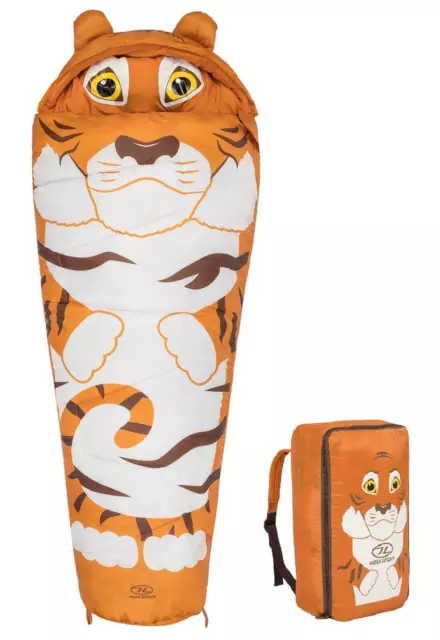 Highlander Kids Creature Mummy Sleeping Bag Tiger Plus Backpack Sack SB230Y-OE