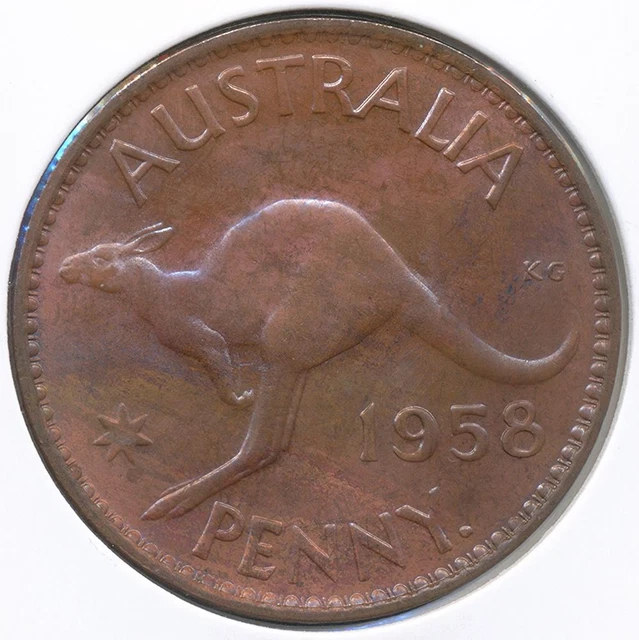 Australia 1958(p) One Penny 1d Elizabeth II - Choice Uncirculated