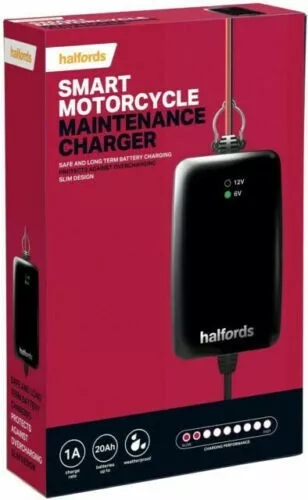 Halfords Smart Motorcycle Battery Charger (1A)  20Ah Brand New