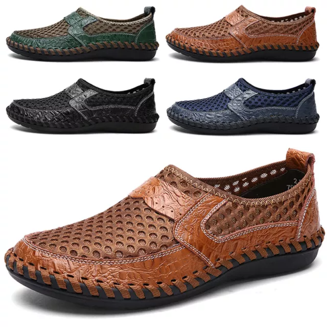 Mens Mesh Breathable Driving Moccasins Loafers Classic Slip on Casual Shoes