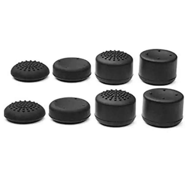 8 Tappi Thumbstick in Gomma Compatibile con Stick Joystick Controller PS4 Nero