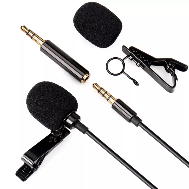 Mini Lavalier Clip-on Lapel Mic 3.5mm Microphone for Mobile PC Recording MCP100B