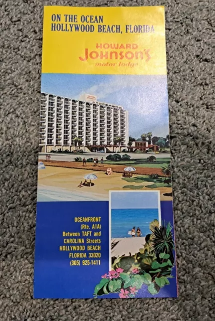 Vintage Brochure for Howard Johnson's Motor Lodge Hollywood Beach Florida