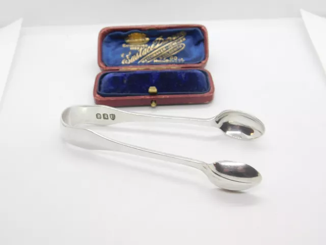 Victorian Britannia Silver Sugar Tongs 1895 London Thomas Bradbury & Sons