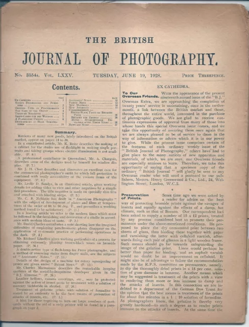 EL DIARIO BRITÁNICO DE FOTOGRAFÍA 19 de junio de 1928
