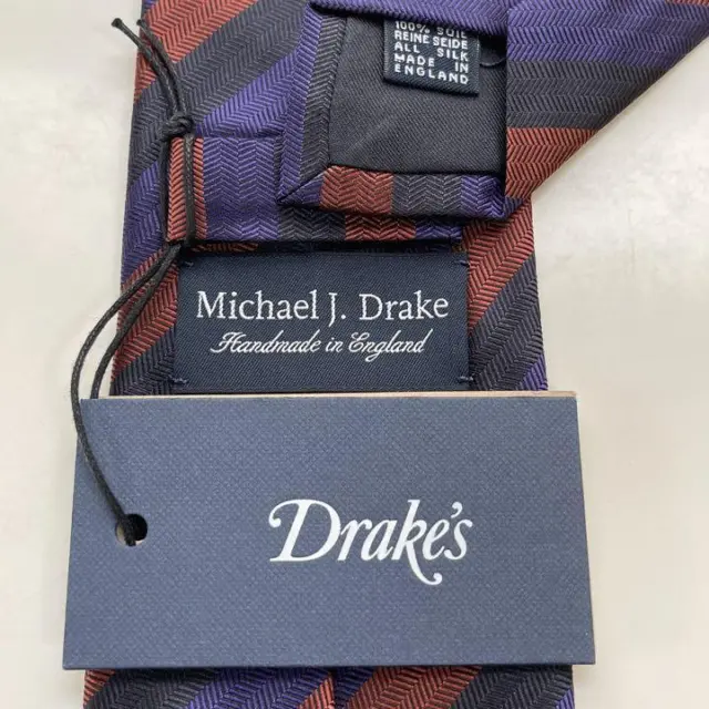 Drakes Genuine Unisex Silk 100 Tie Necktie Colorful Handmade in England Luxury