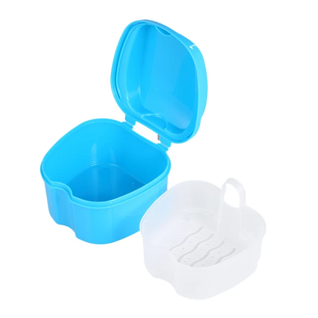 Denture Bath  Box Holder  Storage Cleaning  Rinsing Tray O6W1