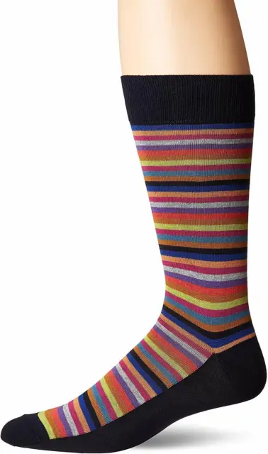 Dress Socks J.M. Dickens Pima Cotton Colorful Stripes Navy Fashion Mens 10-13