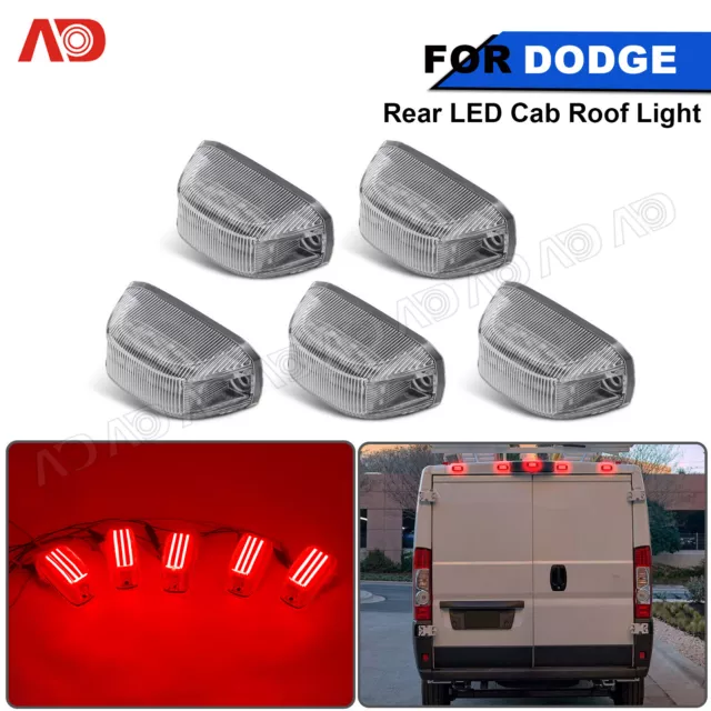 For Ram ProMaster 1500 2500 3500 5PCS LED Red Rear Cab Roof Marker Running Lamp
