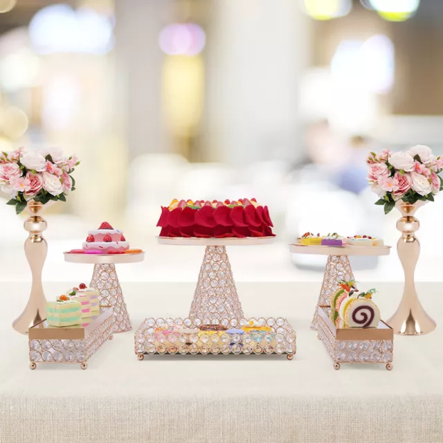 8pcs Metal Cake Tower Holder Cupcake Stand Set Dessert Table Display Tray Plates