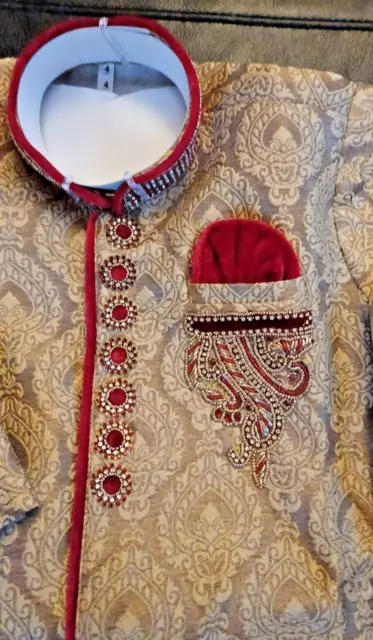 Set Sherwani bambini festa di Bollywood elegante elegante abbigliamento elegante piccolo principe