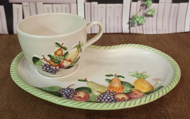 Set Petit Déjeuner Les Schtroumpfs En Porcelaine - Assiette, Bol Et Tasse - Neuf - Marque United Labels