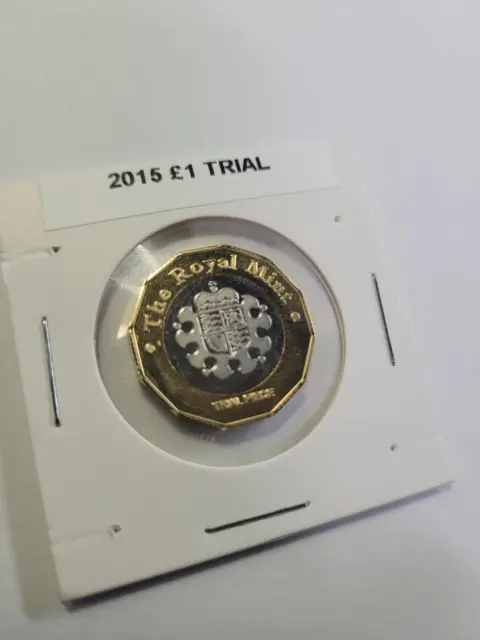 £1 one pound trial coin 2015 Royal Mint 12 sided filler coin