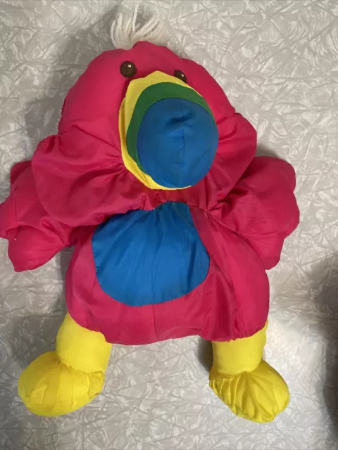 Vtg 1987 Fisher Price Wild Puffalumps Parrot pink Toucan 80’s Stuffed Plush.