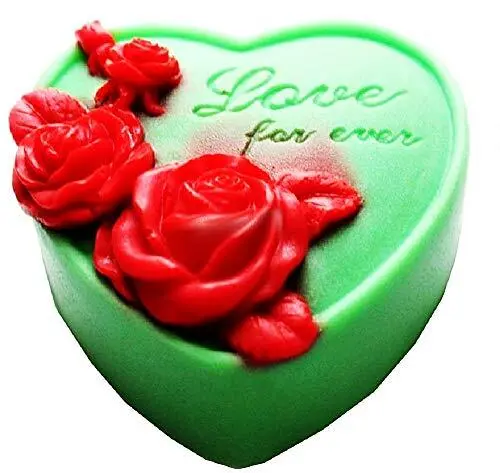 Stampo Silicone Cuore Fiori di Rosa Love Forever Amore per sempre L.21266