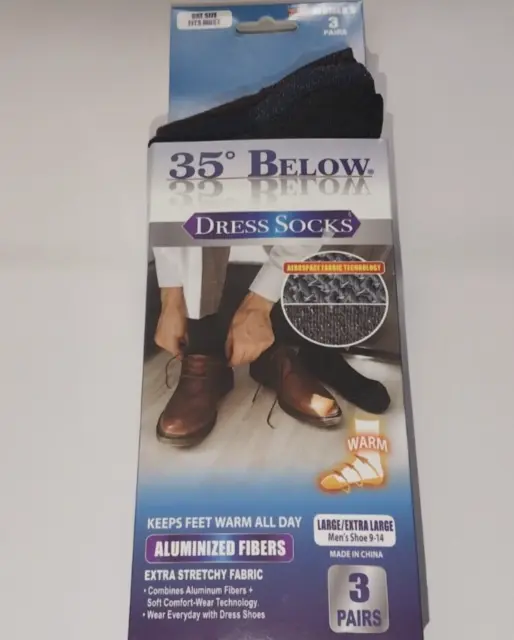 35 Below Dress Socks WOMEN's 3 Pairs: Black/Blue/Brown "One Size" Fits Most 9-14