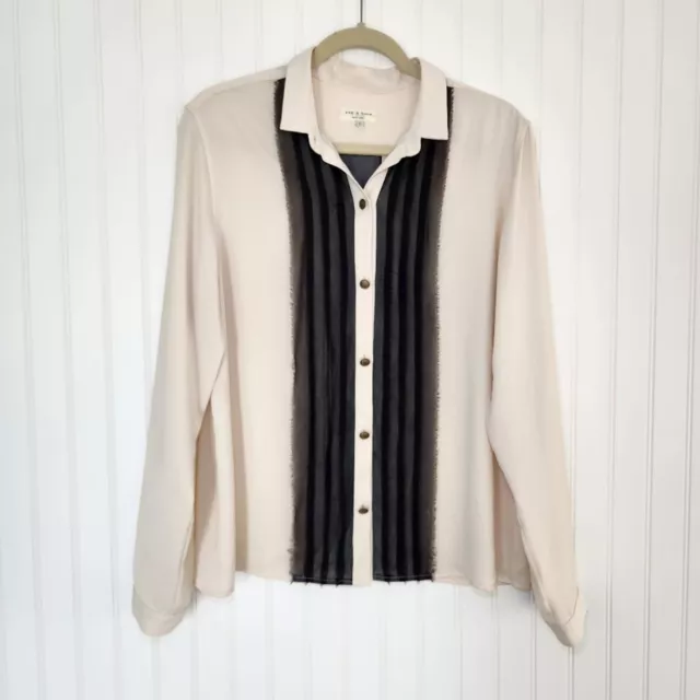 RAG & BONE Button Down Lightweight Chiffon Overlay Blouse size Large